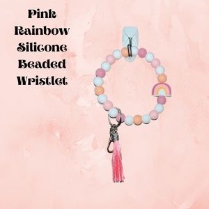 Pink Rainbow Silicone Wristlet